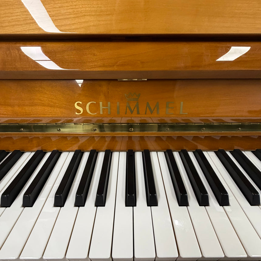 W.SCHIMMEL Klavier 120 J Kirsch-Eibe hochglanz Occasion Bj. 1987, Bestzustand mit Renner Mechanik (gebraucht) - Musik-Ebert Gmbh