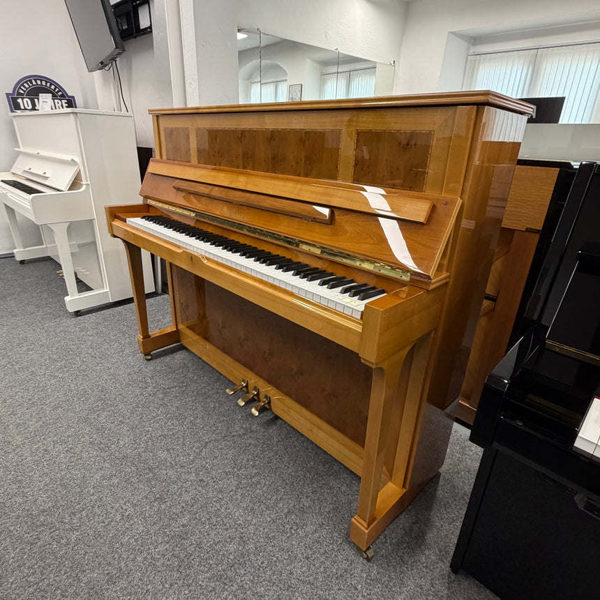 W.SCHIMMEL Klavier 120 J Kirsch-Eibe hochglanz Occasion Bj. 1987, Bestzustand mit Renner Mechanik (gebraucht) - Musik-Ebert Gmbh
