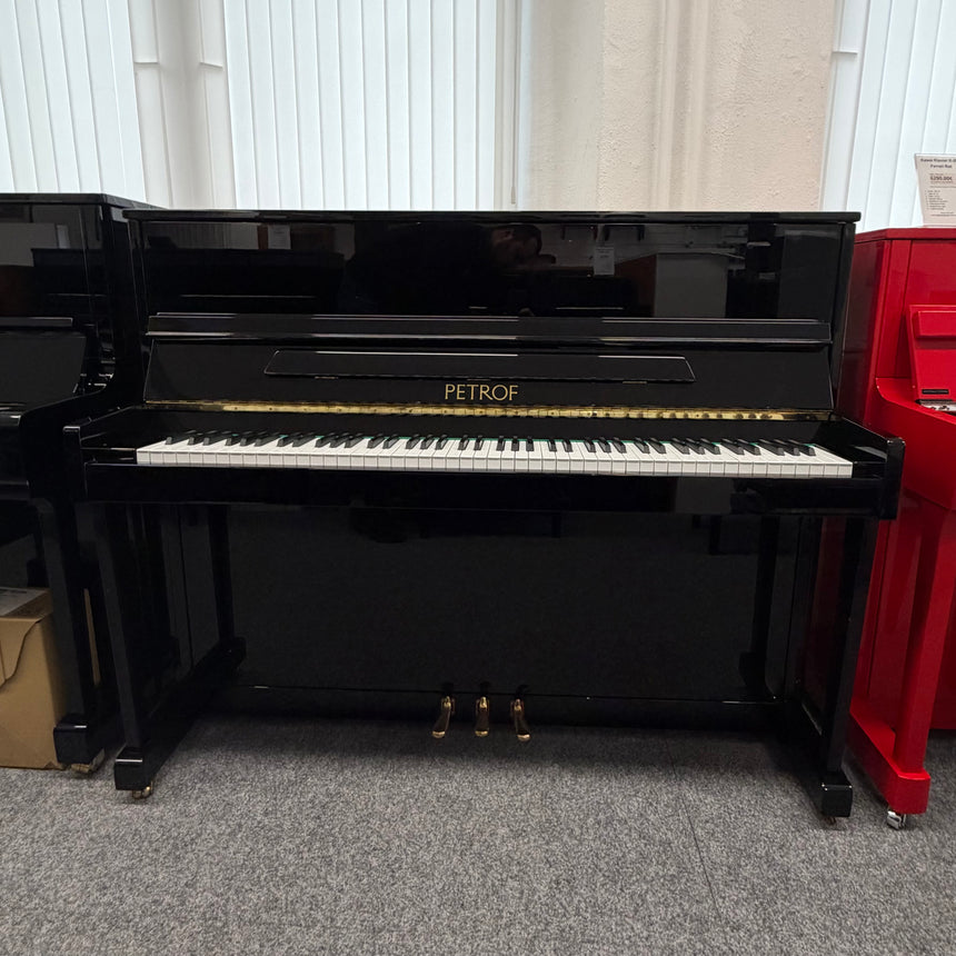PETROF Klavier 118 schwarz poliert Occasion Bj. 1970 (gebraucht) - Musik-Ebert Gmbh