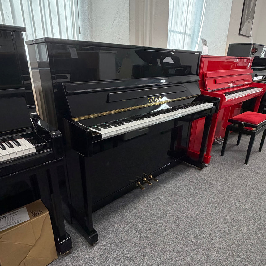 PETROF Klavier 118 schwarz poliert Occasion Bj. 1970 (gebraucht) - Musik-Ebert Gmbh