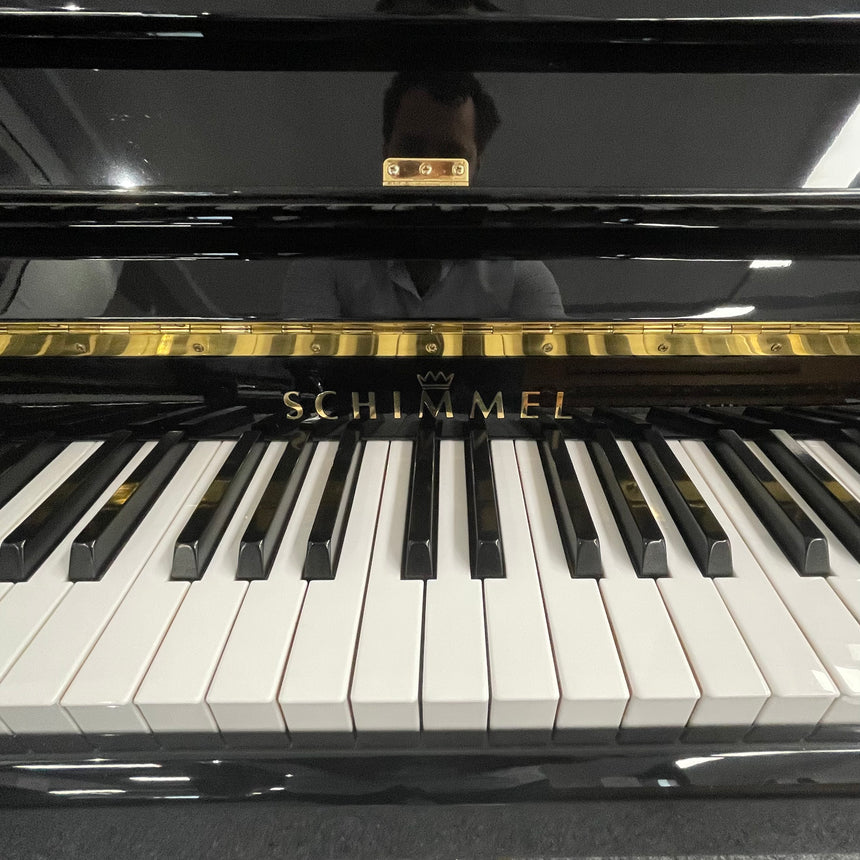 W. Schimmel Klavier Mod. 112/5E schwarz poliert Occasion Bj. 1990, sehr guter Zustand (gebraucht) - Musik-Ebert Gmbh