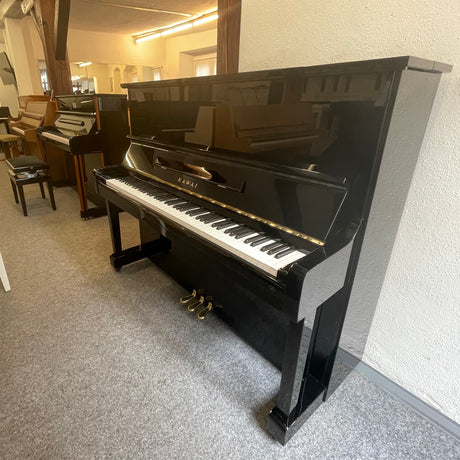 Kawai Klavier BL 12 Konzert 123 cm schwarz pol. Occasion Bj. 1978, guter Zustand (gebraucht) - Musik-Ebert Gmbh