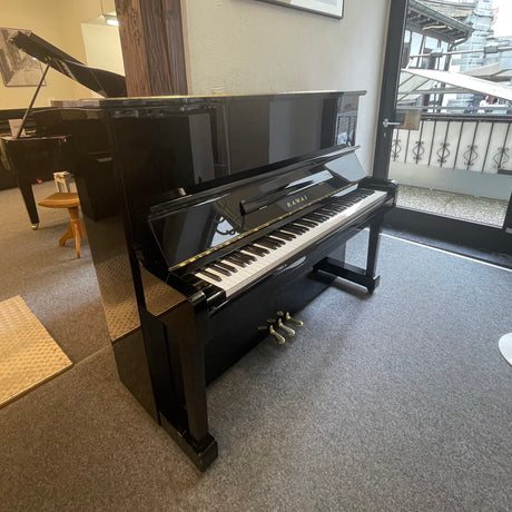 Kawai Klavier BL 12 Konzert 123 cm schwarz pol. Occasion Bj. 1978, guter Zustand (gebraucht) - Musik-Ebert Gmbh