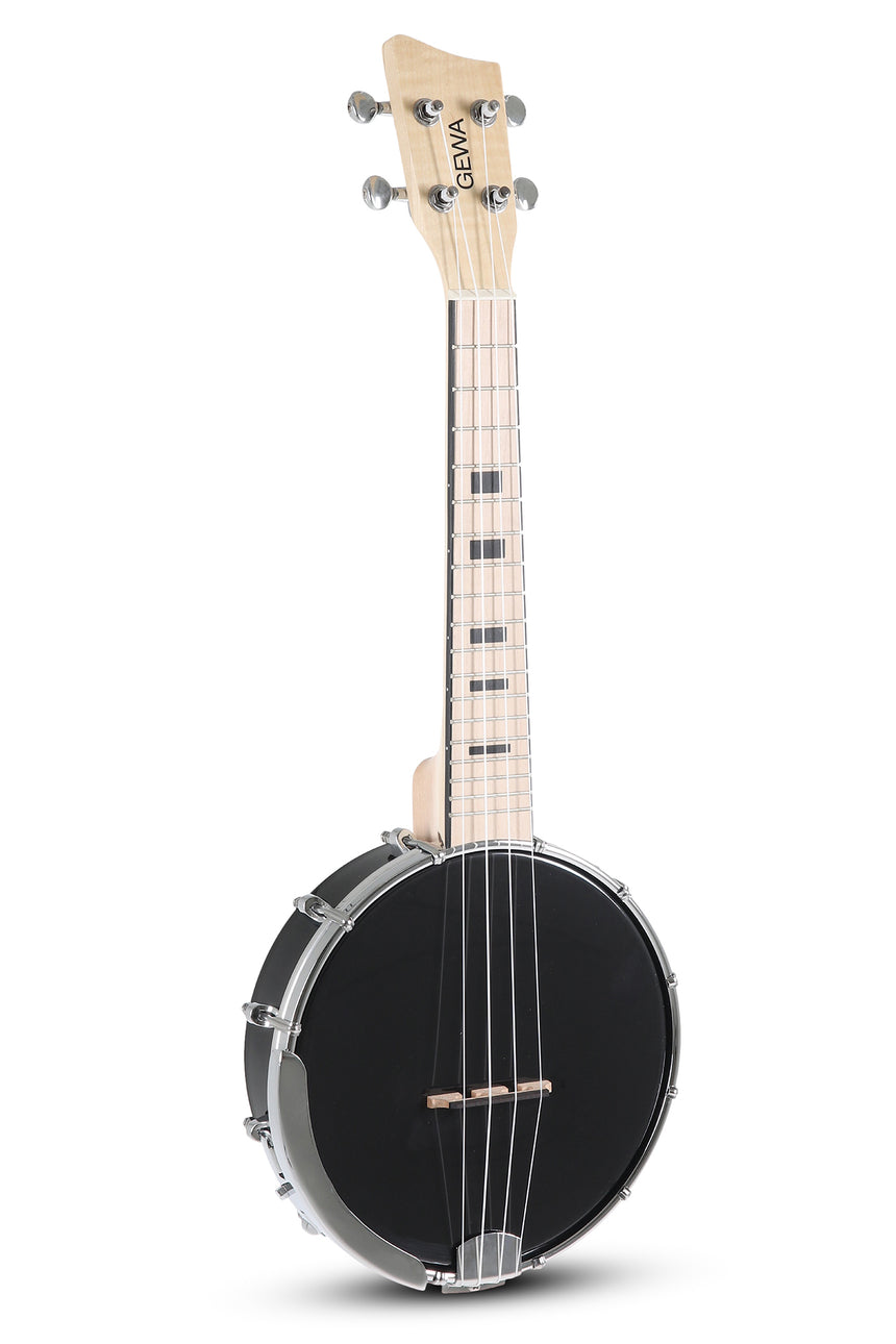 VGS Manoa Banjo-Ukulele VG512500 mit schwarzem Fell – Vorderansicht