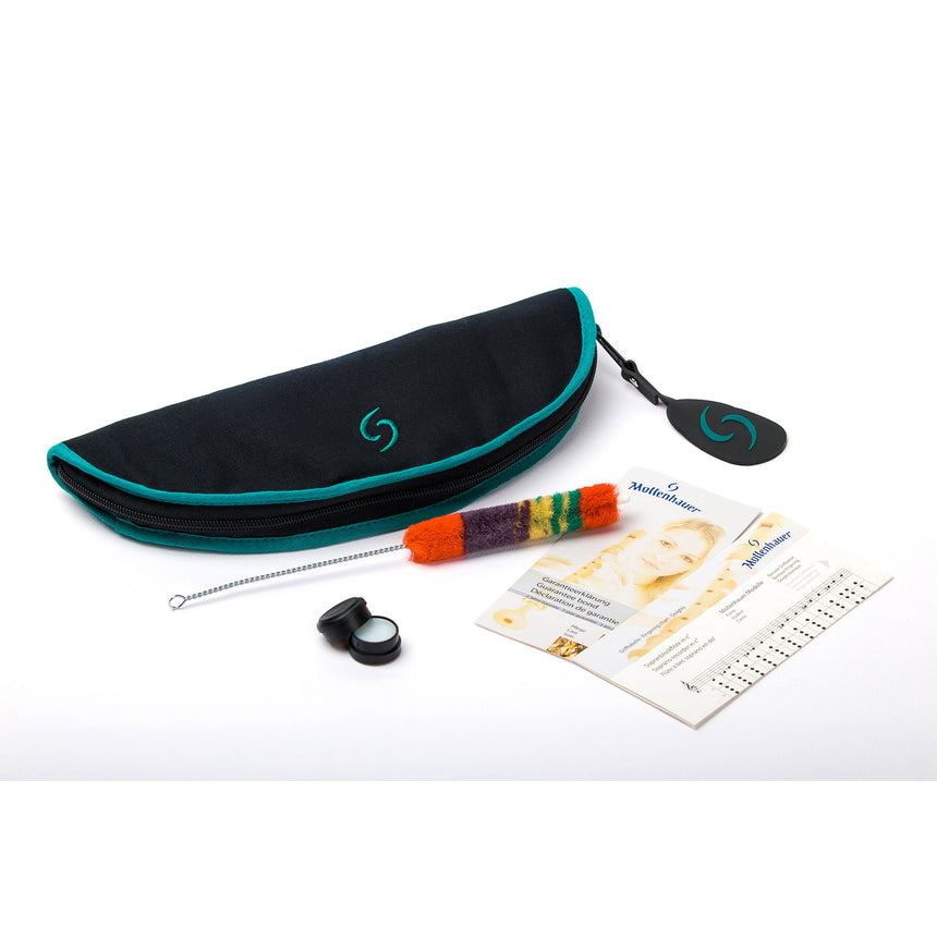 Mollenhauer Adris Traumflöte 4119, Sopran, Birnbaum natur – mitgelieferte Tasche und Pflegezubehör