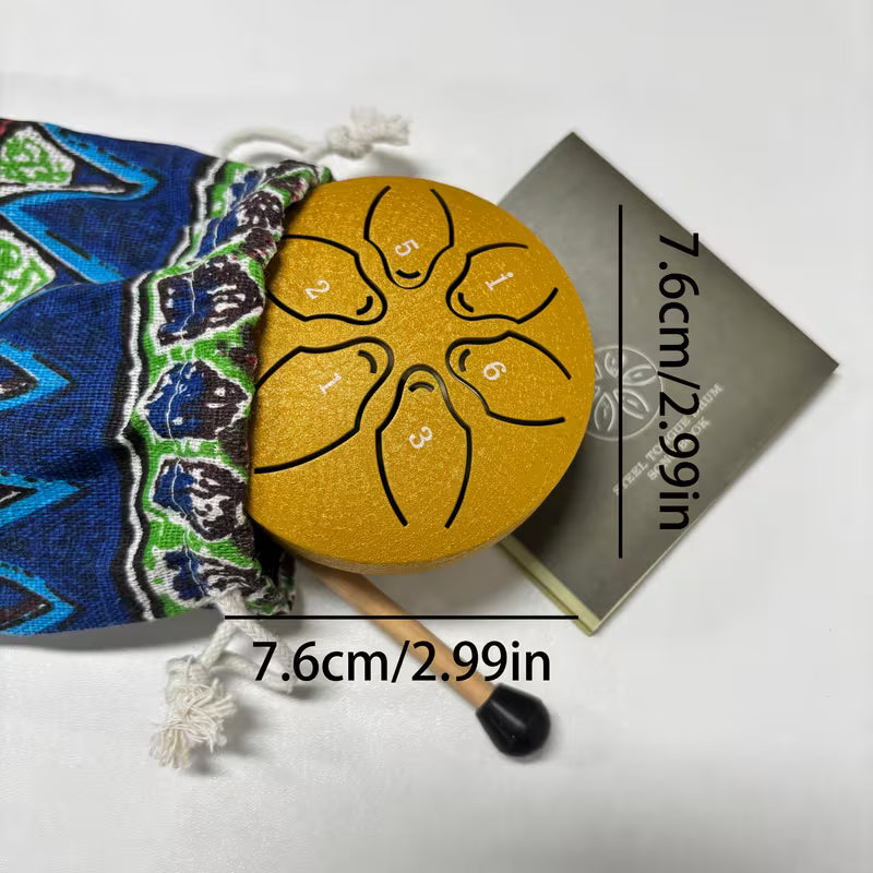 Basic Mini Steel Tongue Drum – 3″ Trommel mit 6 Tönen für Meditation & Klangreisen