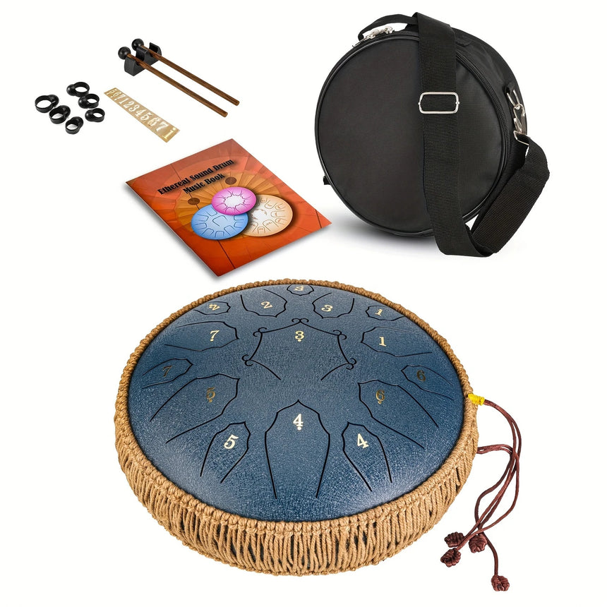 Basic Steel Tongue Drum – 12" Trommel mit 15 Tönen für Meditation & Klangtherapie - Musik-Ebert Gmbh