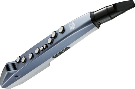 Roland Aerophone mini AE-01 – Ansicht schräg von rechts oben mit Klappen und Mundstück