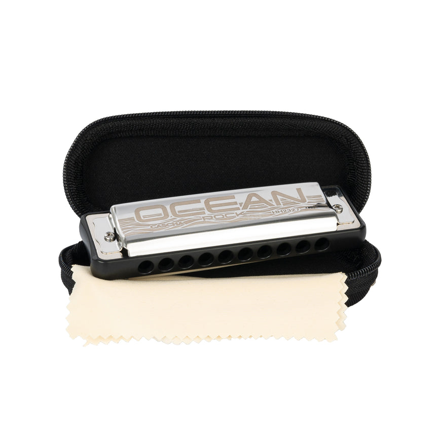 Cascha Ocean Rock Blues Mundharmonika Black – diatonisch nach Richter, 10 Loch mit Phosphor-Bronze-Stimmzungen