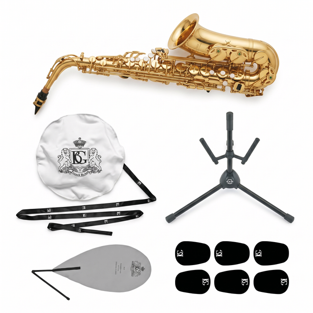 Antigua AS2155LQ-GH Altsaxophon-Bundle mit Ständer, Pflegeset & Bissplatten Set-Bild