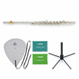 Yamaha YFL-372GL Querflöten-Bundle Ringklappen mit vergoldeter Mundlochplatte & Pflegeset Set-Bild