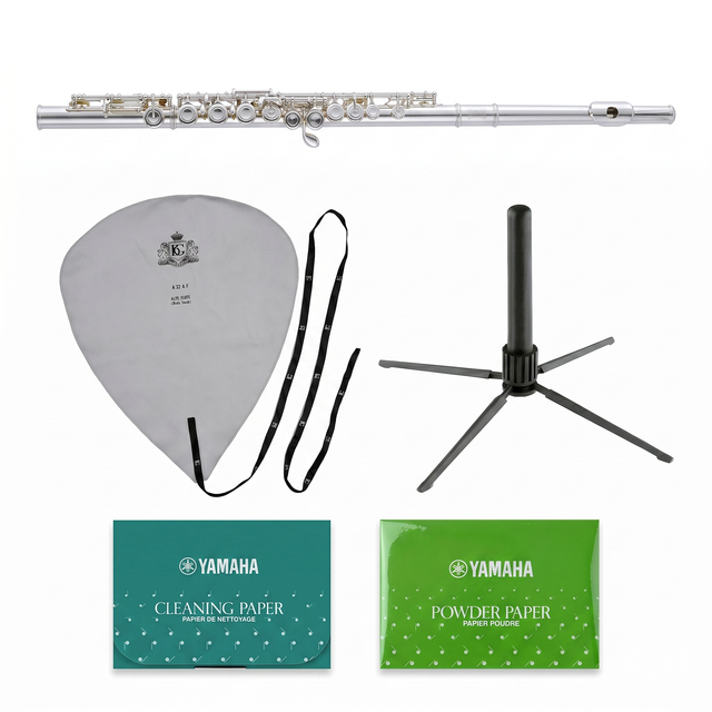 Yamaha YFL-472 Querflöten-Bundle Ringklappen mit Ständer & Pflegeset Set-Bild