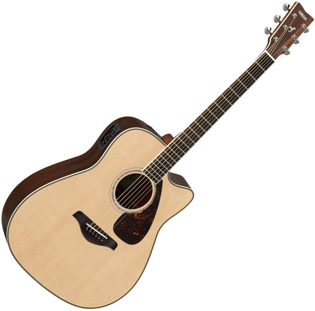 Yamaha FGX830C Westerngitarre Natural – Dreadnought mit Cutaway und Tonabnehmer, massive Fichtendecke