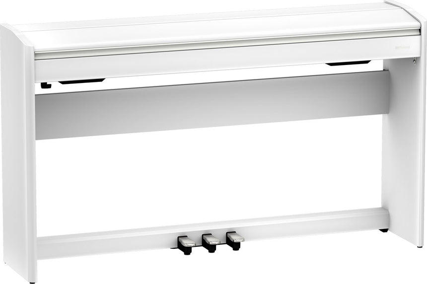 Roland F-701 Digitalpiano in Weiß matt – Schrägansicht mit geschlossenem Tastendeckel
