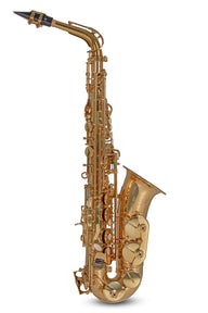 Roy Benson AS-302 alto saxophone in gold lacquer – front view