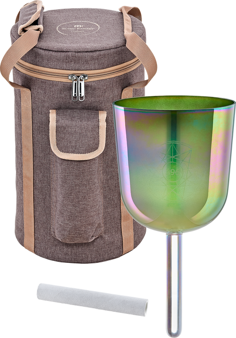 Bol chantant Meinl ESOLCSB396 Essence Solfeggio vert olive – avec sac et maillet