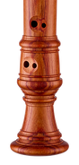 Moeck Rottenburgh 4208 soprano recorder in rosewood – double-hole and foot-joint detail