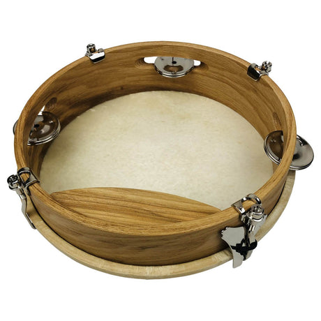 Tambourin Migma 879/071 de 20 cm, peau naturelle et cadre en bois – intérieur et dessous avec vis de tension