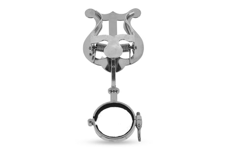 GEWA 730.440 marching lyre, small lyre with ring holder, nickel-plated – front view with ring holder