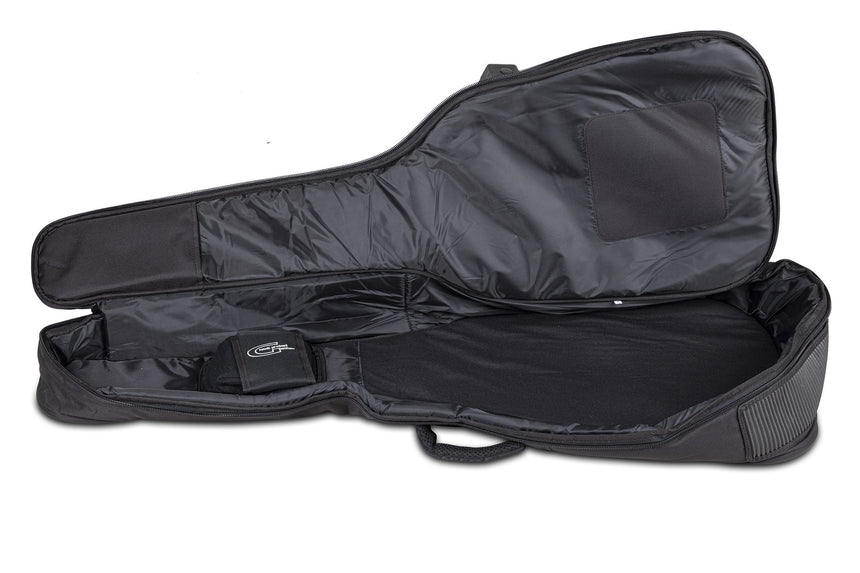 GEWA Premium 20 black acoustic guitar gig bag – open, interior view