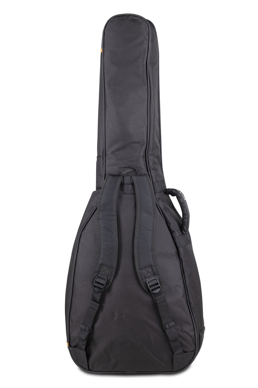 GEWA Premium 20 black acoustic guitar gig bag – rear view with carrying straps