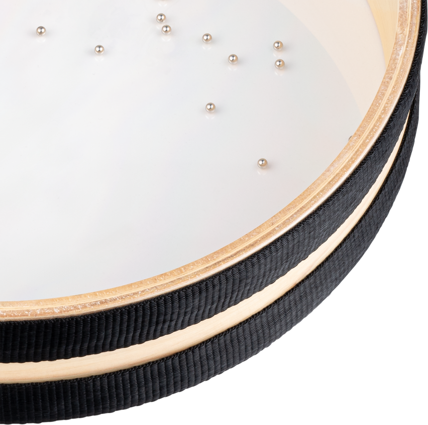 NINO Percussion NINO34 Sea Drum, 10 Zoll, Naturholz – Detail von Holzrahmen und transparentem Fell