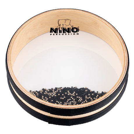 Sea Drum NINO Percussion NINO44 de 8 pouces, bois naturel – vue oblique du cadre et de la peau
