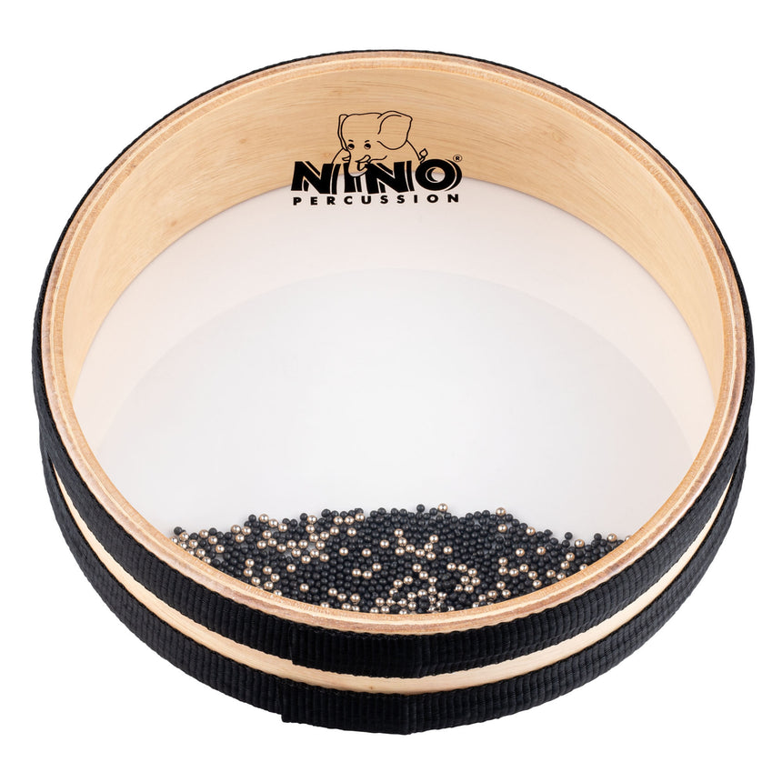 Sea Drum NINO Percussion NINO44 de 8 pouces, bois naturel – vue oblique du cadre et de la peau