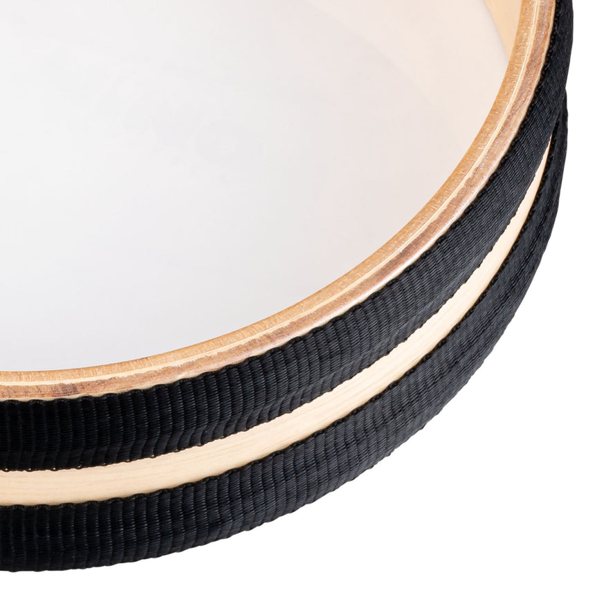 Sea Drum NINO Percussion NINO44 de 8 pouces, bois naturel – détail du bord strié du cadre