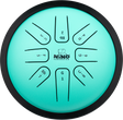 NINO Percussion NINO982 Zungentrommel, Mint Green – Draufsicht mit beschrifteten Zungen