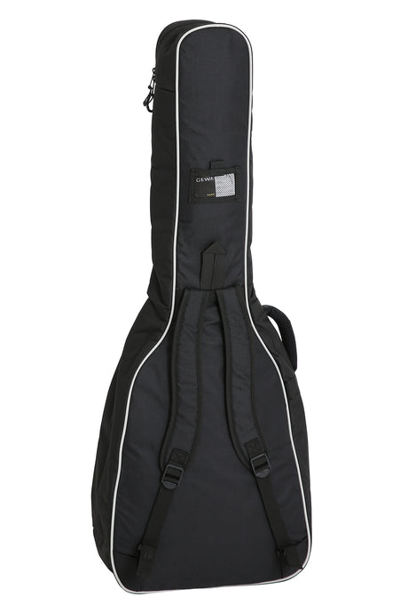 Housse de guitare folk GEWA Economy 12 212200 noire – vue arrière avec bretelles