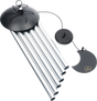 Silver Meinl Sonic Energy MMC32S Moon Meditation Chime, 32 inches – angled view of tubes and pendulum