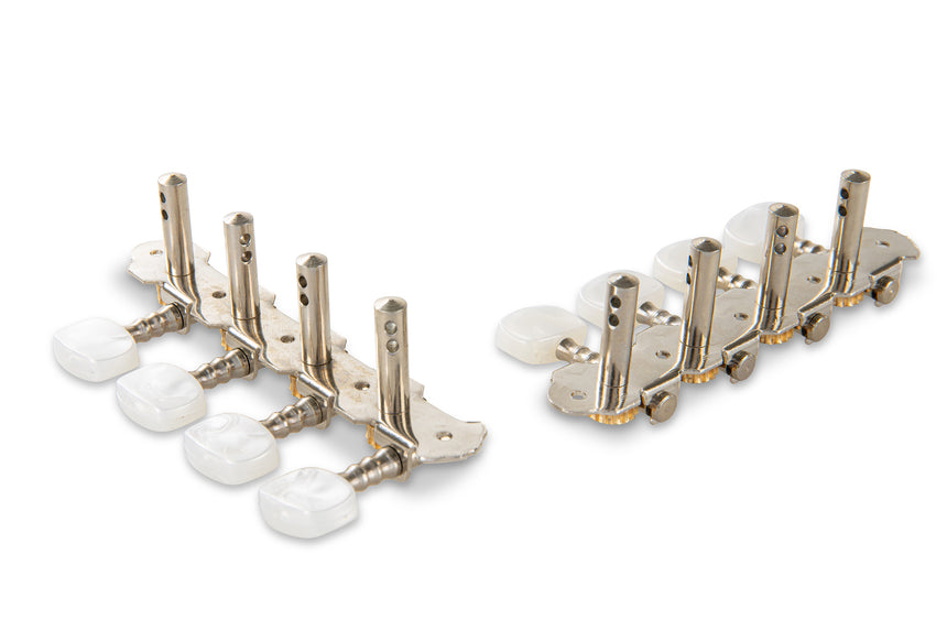 GEWA 545.577 nickel-plated mandolin tuners – both plates viewed from the shaft side