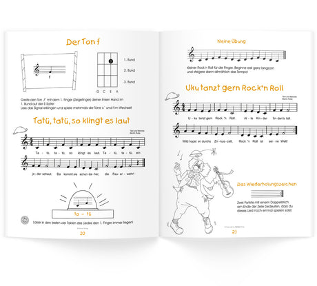 UKU-lele by Martin Rube, ukulele method ISBN 9783931862367, open spread on pages 22–23