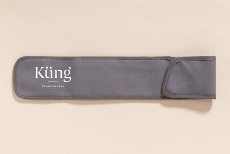 Küng 9301 graue Baumwolltasche für Sopranblockflöte, Gesamtansicht