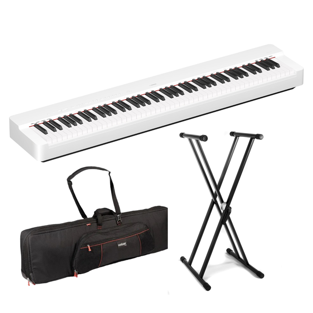 Yamaha P-225 Performance Bundle weiß – Piano, X-Ständer und Tasche