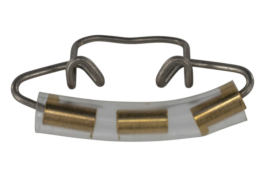 GEWA Roth-Sihon Violin-Dämpfer 409.500 in Silber und Gold, Vorderseite schräg von oben