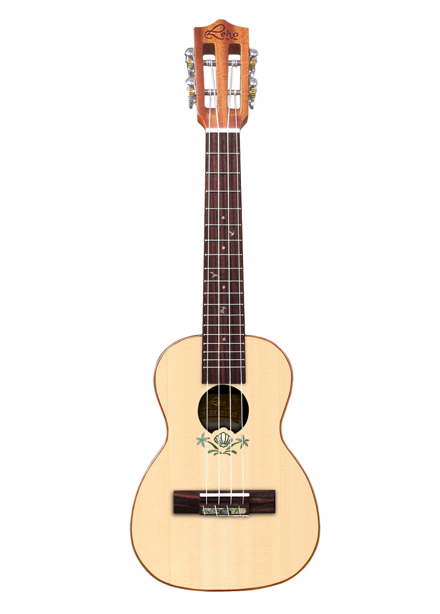 Leho LHUC-SSM-CEL Celebration Concert, spruce and mahogany, natural matte – front view