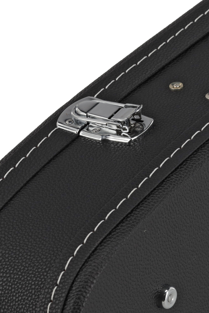 Étui GEWA Flat Top Economy pour guitare APX 523.112, noir – détail du bord extérieur et des ferrures