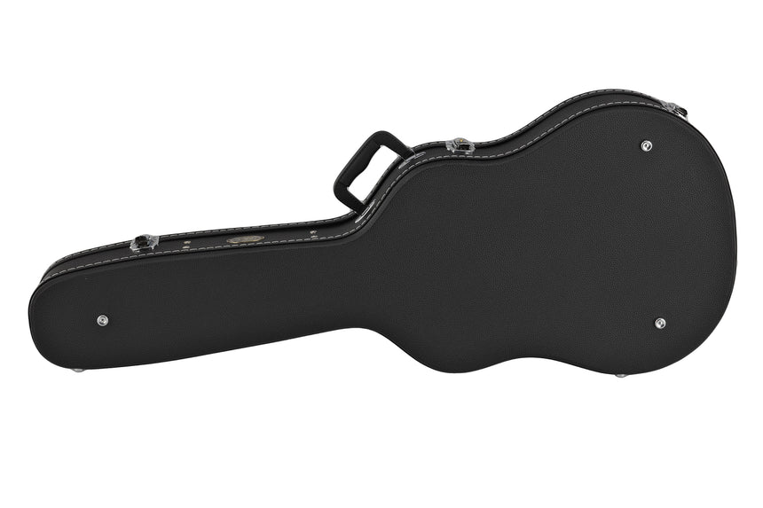 Étui GEWA Flat Top Economy pour guitare APX 523.112, noir – vue du dessous avec pieds de protection
