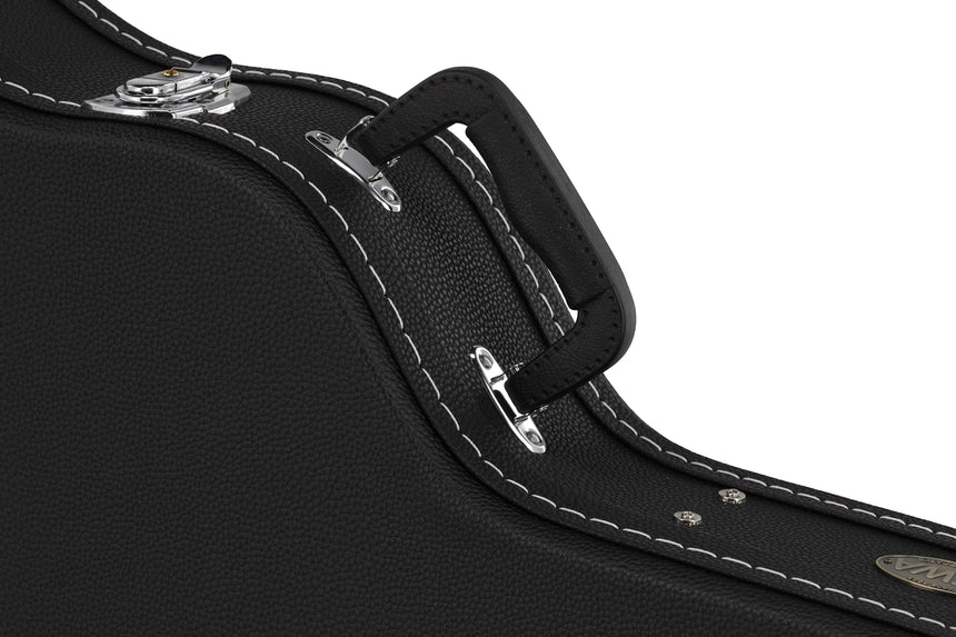 Étui GEWA Flat Top Economy pour guitare APX 523.112, noir – détail de la poignée et des ferrures