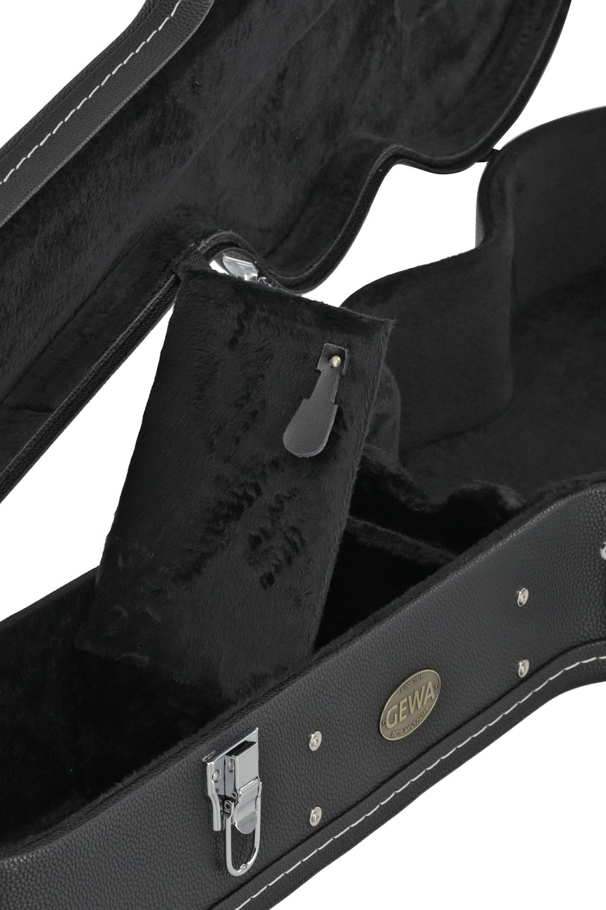 GEWA Flat Top Economy jumbo guitar case 523.114, black – open case, support and interior