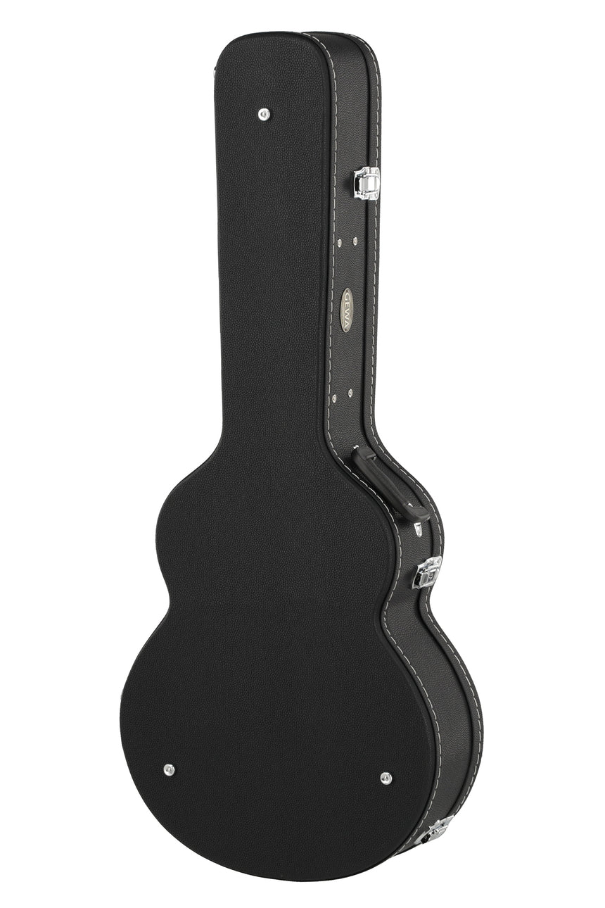 GEWA Flat Top Economy jumbo guitar case 523.114, black – opposite closed upright view
