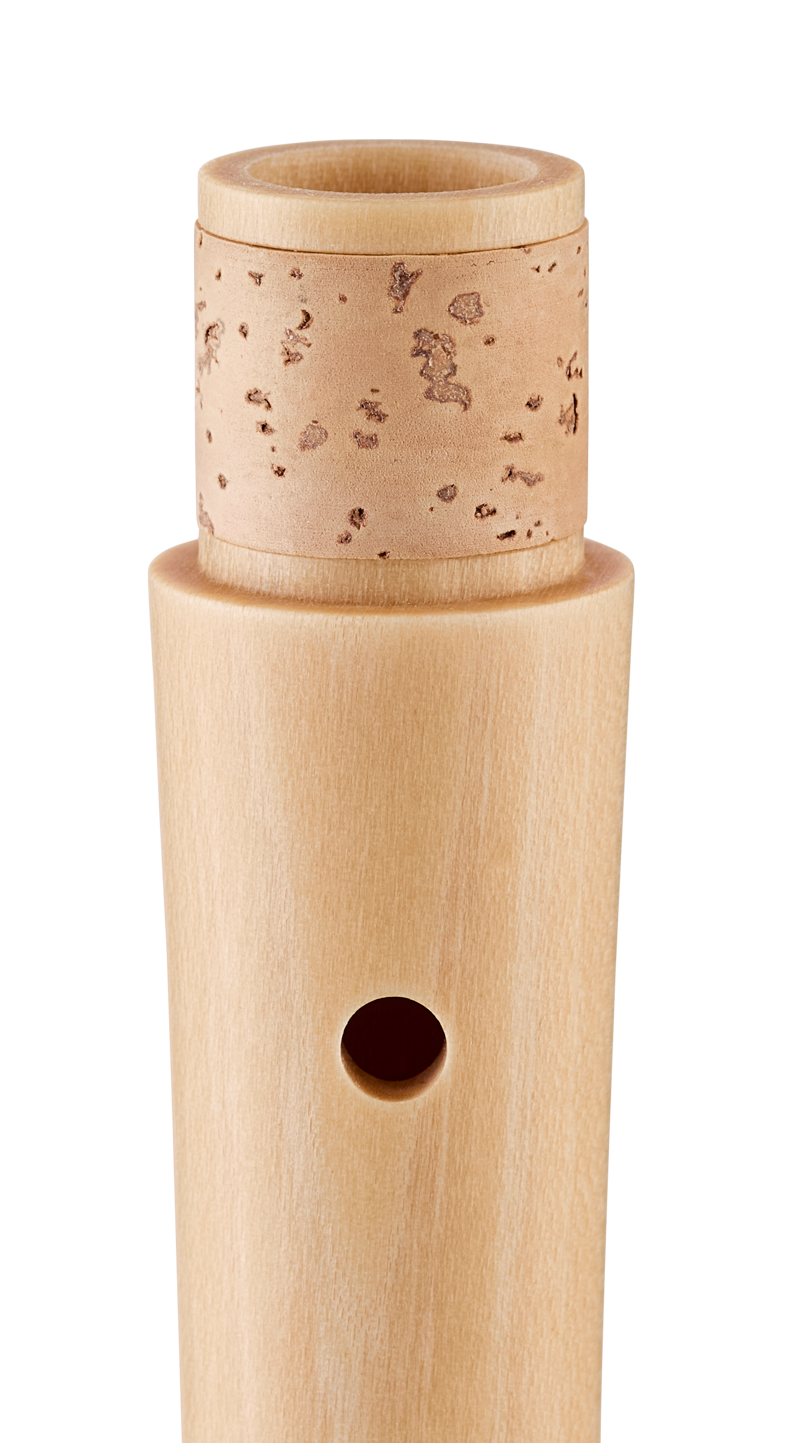 Moeck 1250 school soprano recorder in natural maple – joint detail