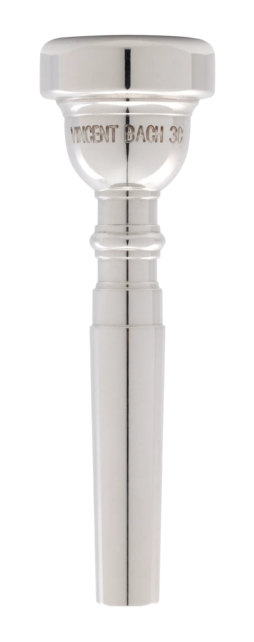 Embouchure de trompette Vincent Bach Classic 351 3C, argentée – vue de profil avec taille gravée