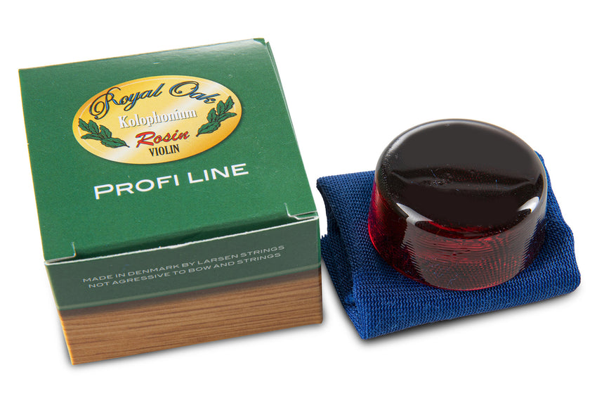 Royal Oak Profi-Line dunkles Kolophonium für Violine – geöffnet mit Tuch