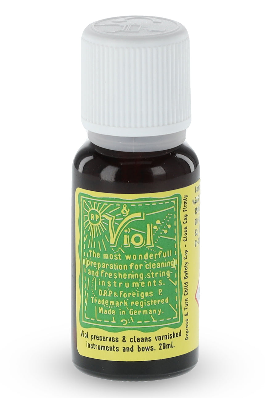 Nettoyant VIOL pour instruments à cordes, flacon de 20 ml vu de face