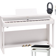 Roland RP 701 Weiß Matt Bundle mit Bank und Kopfhörer - Musik-Ebert Gmbh