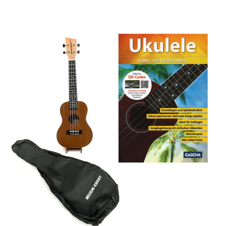 Ebert Basic Ukulelen Bundle mit Heft - Ukulele schnell und einfach lernen - Musik-Ebert Gmbh